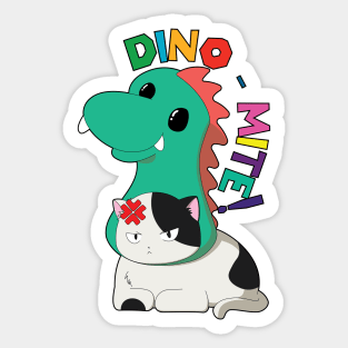 Dino Mite Cat Sticker